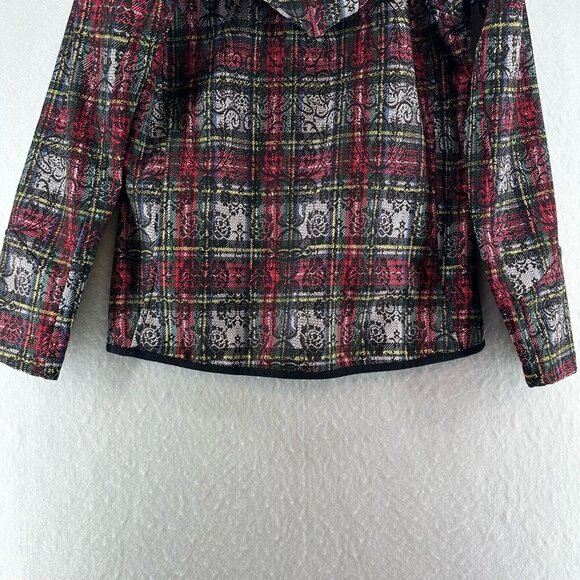 Body Glove Jacket Women S Plaid Faux Fur Trim Fleece Lined Hoodie Waterproof Red - Picture 6 of 14